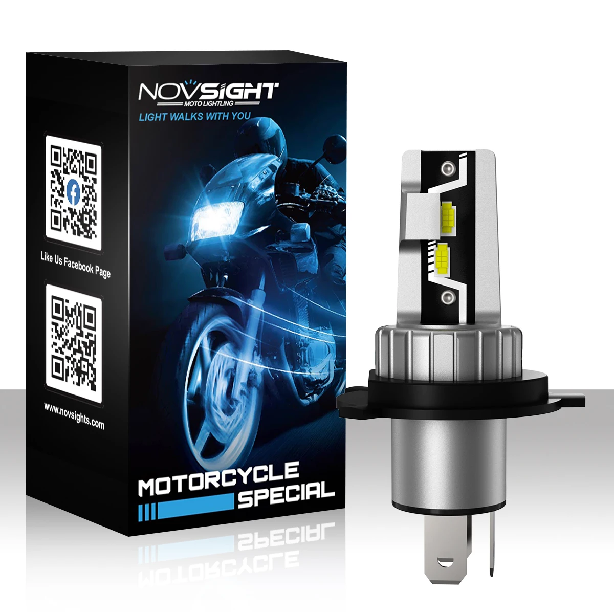 Novsight Projector headlight high Low Beam Projector lens H4 motorcycle LED Headlight h4 lens led headlight