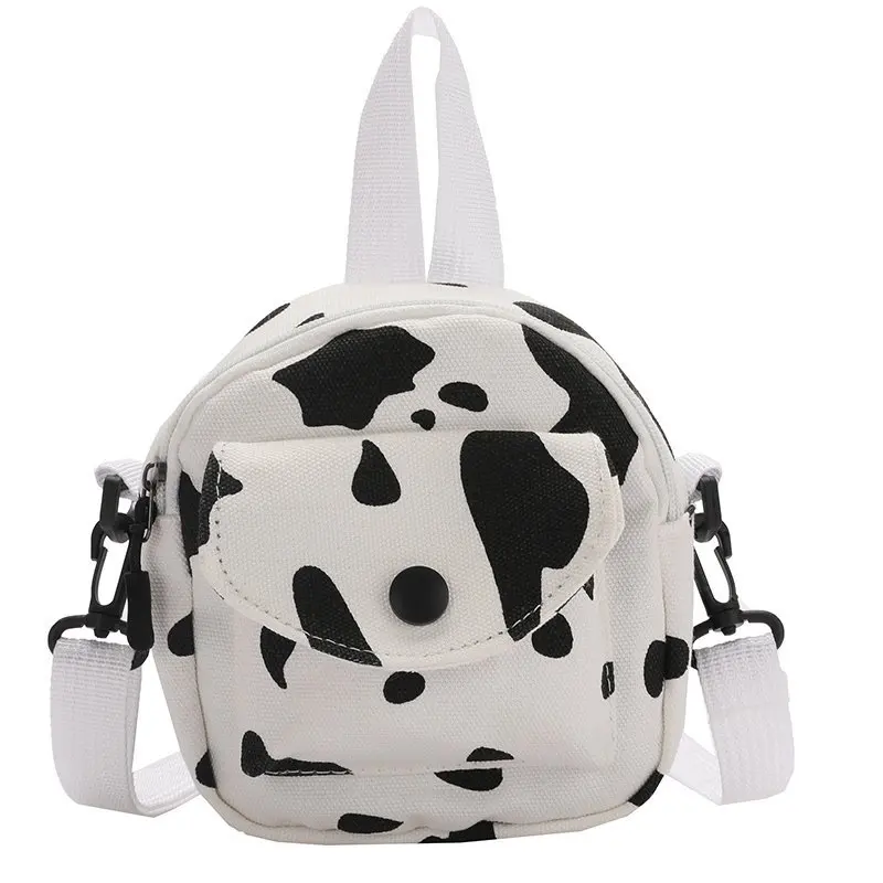 Wholesale Cute cow pattern small bag female 2023 new girl student mobile phone bag slung canvas bag