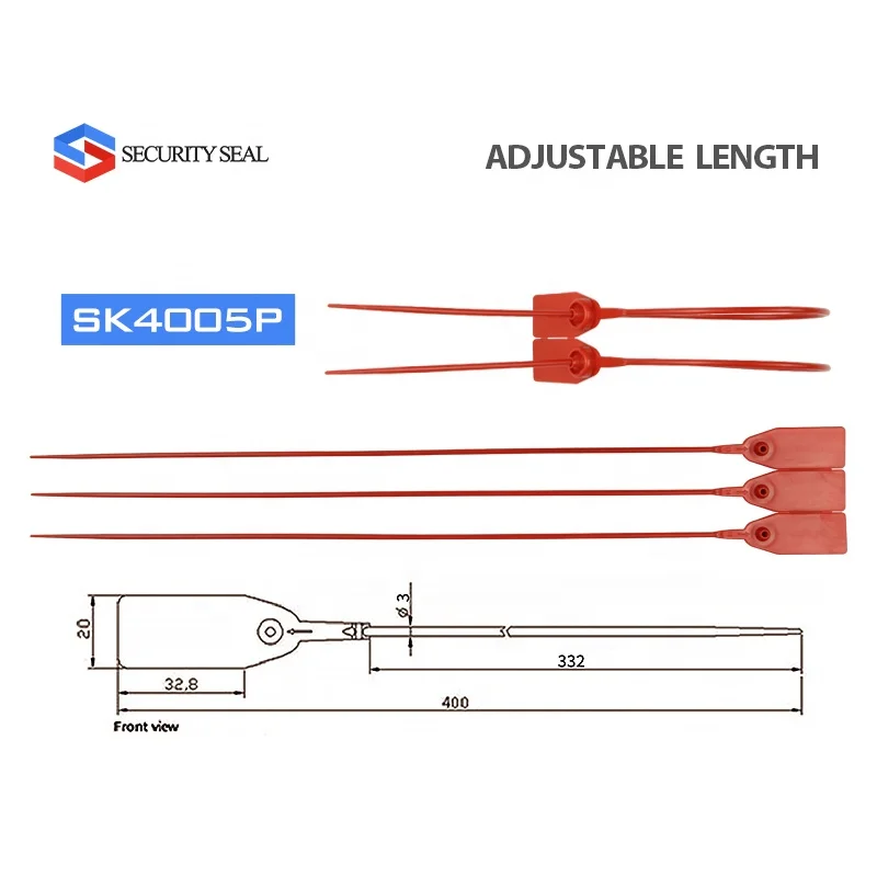 SK4005P High quality  laser printed number logo Plastic seal used for bank express bag Hot stamping plastic seal