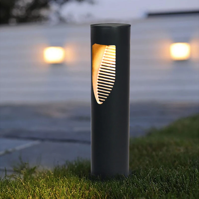 LED Solar Park Lamp Waterproof Outdoor Garden Lawn Bollard Lights Decorative for Garden Pathway Walkway Driveway Sidewalk Yard