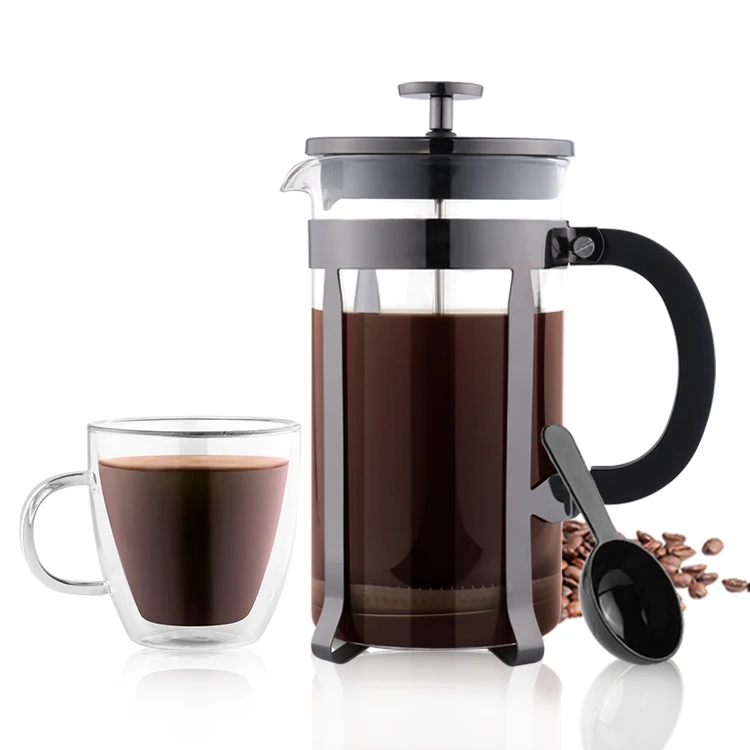Hot Selling Borosilicate Glass French Press Coffee Tea Maker With Plunger, Stainless Steel Filter For Coffee Brewing