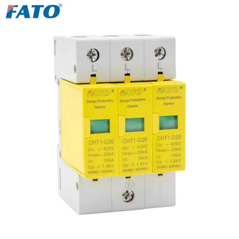 FATO SPD Surge Protector Device 220V 380V AC 10A 16A 25A PV Power Arrester