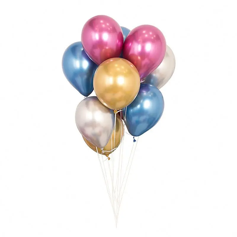Factory Wholesale Metallic Balloons 12inch Latex Chrome Acclarent Balloon Party Decoration for Hot Sale
