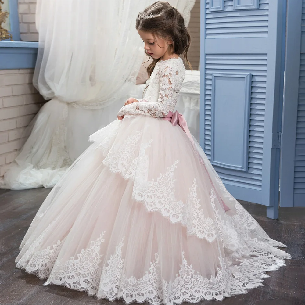 Hot sale evening dress princess wedding dress little girl flower children wedding gown