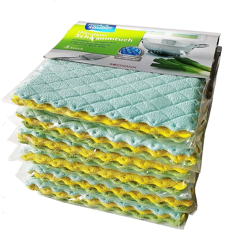 microfiber sponge cloth microfaser schwammtuch super absorbent cleans without streaks 17x20cm