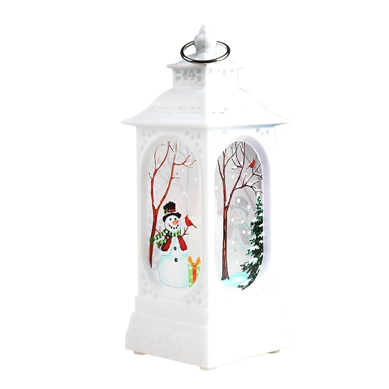 2025 New wholesale LED Christmas Lights with Wind Lamp Candlestick Desktop Ornaments Snowman and Santa Decoration