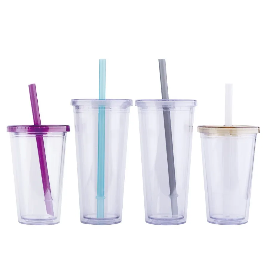 16 oz double wall PS material printing reusable plastic cup custom