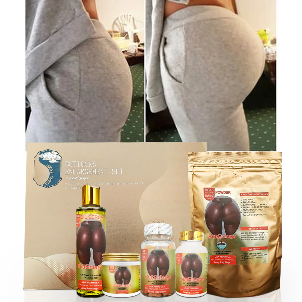 Natural Butt Enlargement Sets Maca Root Lift Hips Up Firming Sex Curvy Butt Gummies Capsule Set Butt Enlarge Five-Piece Sets