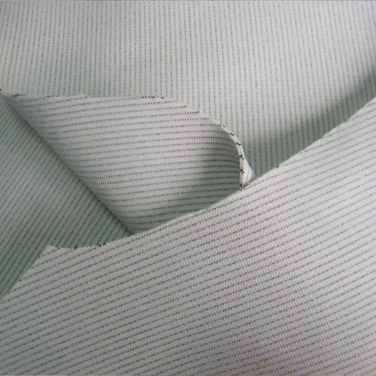 Factory 2*2 Rib Elastic Antistatic Yarn Knit Polyester Esd Fabric Conductive Spandex Stretch Air Layer