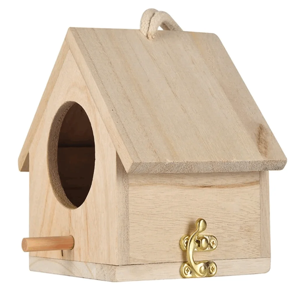 Garden patio perch natural decorative DIY toy factory wholesale country cottages wood bird house hanging
