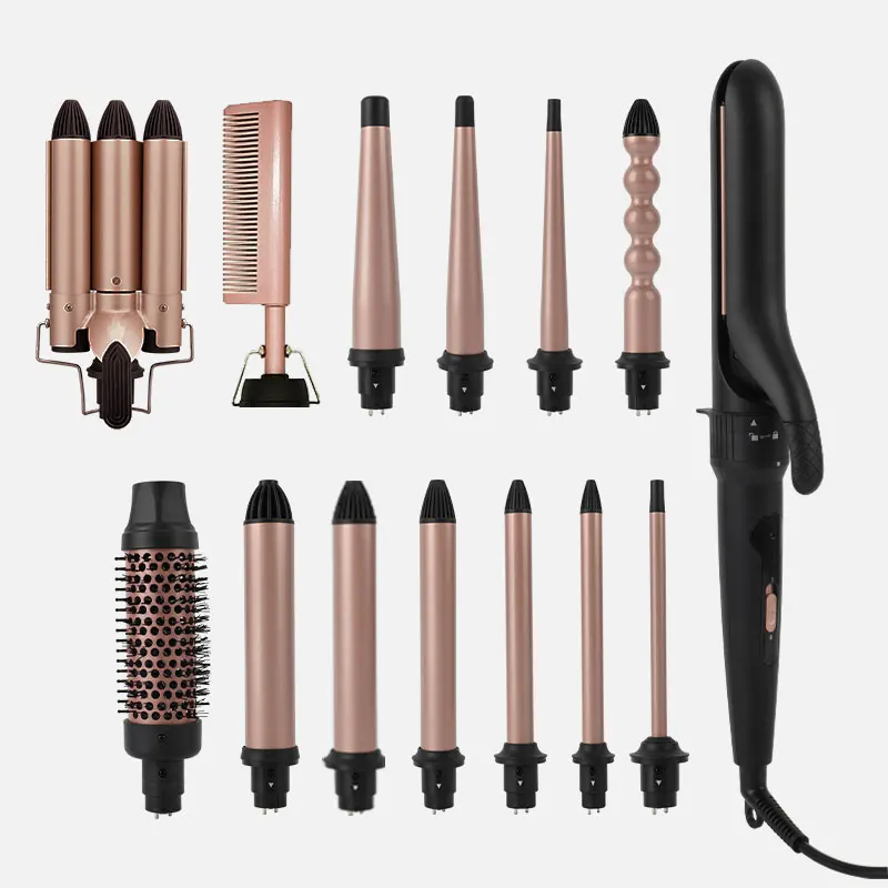 Interchangeable Wand Head Multifunctional Hair Curling Iron With Hair Straightener Brush Professional Ceramic Hair Curler