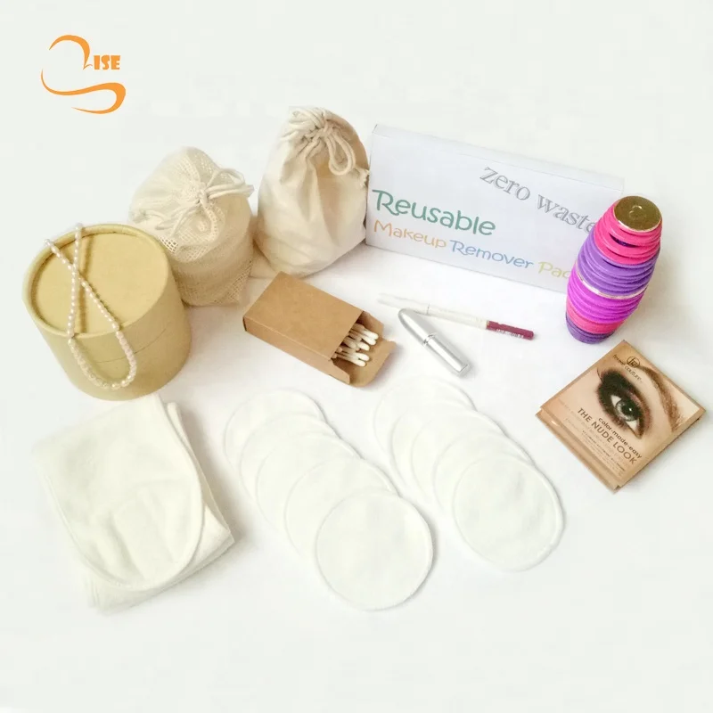 Zero Waste 8cm Bamboo Terry Cosmetic Tool Face Cloth Reusable Bamboo Makeup Remover Pads Washable