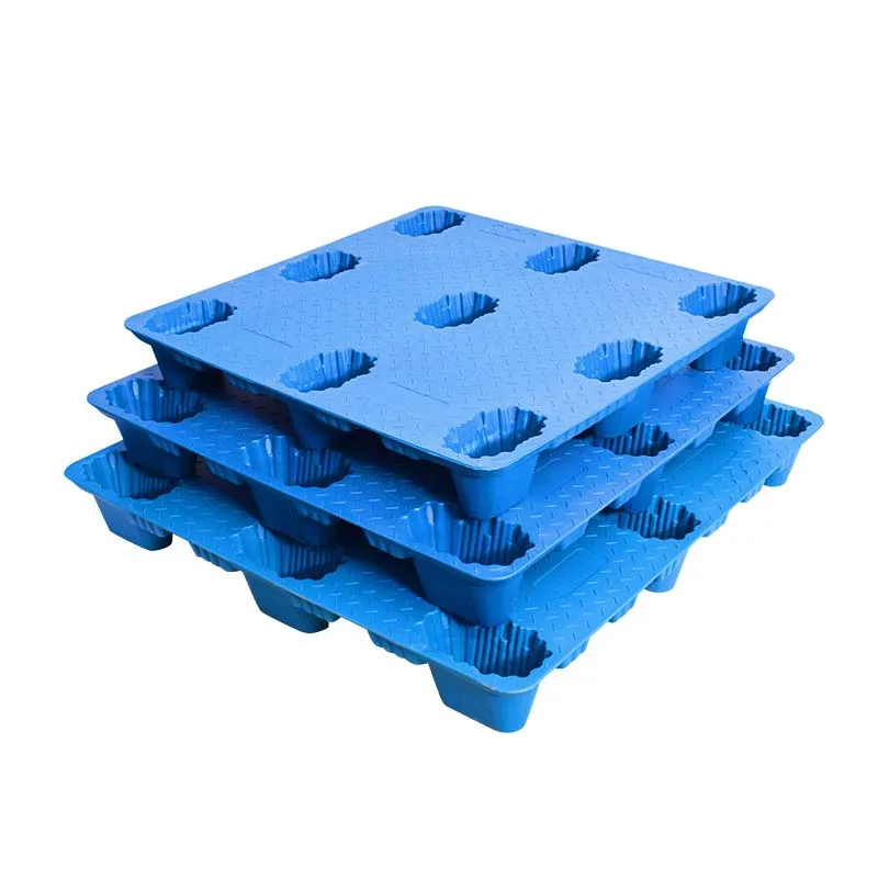 Недорогой поддон HDPE для выдувного формования, 1200*1000*150 мм, 10 кг, пластиковый поддон с девятью футами для тяжелых складов, односторонний