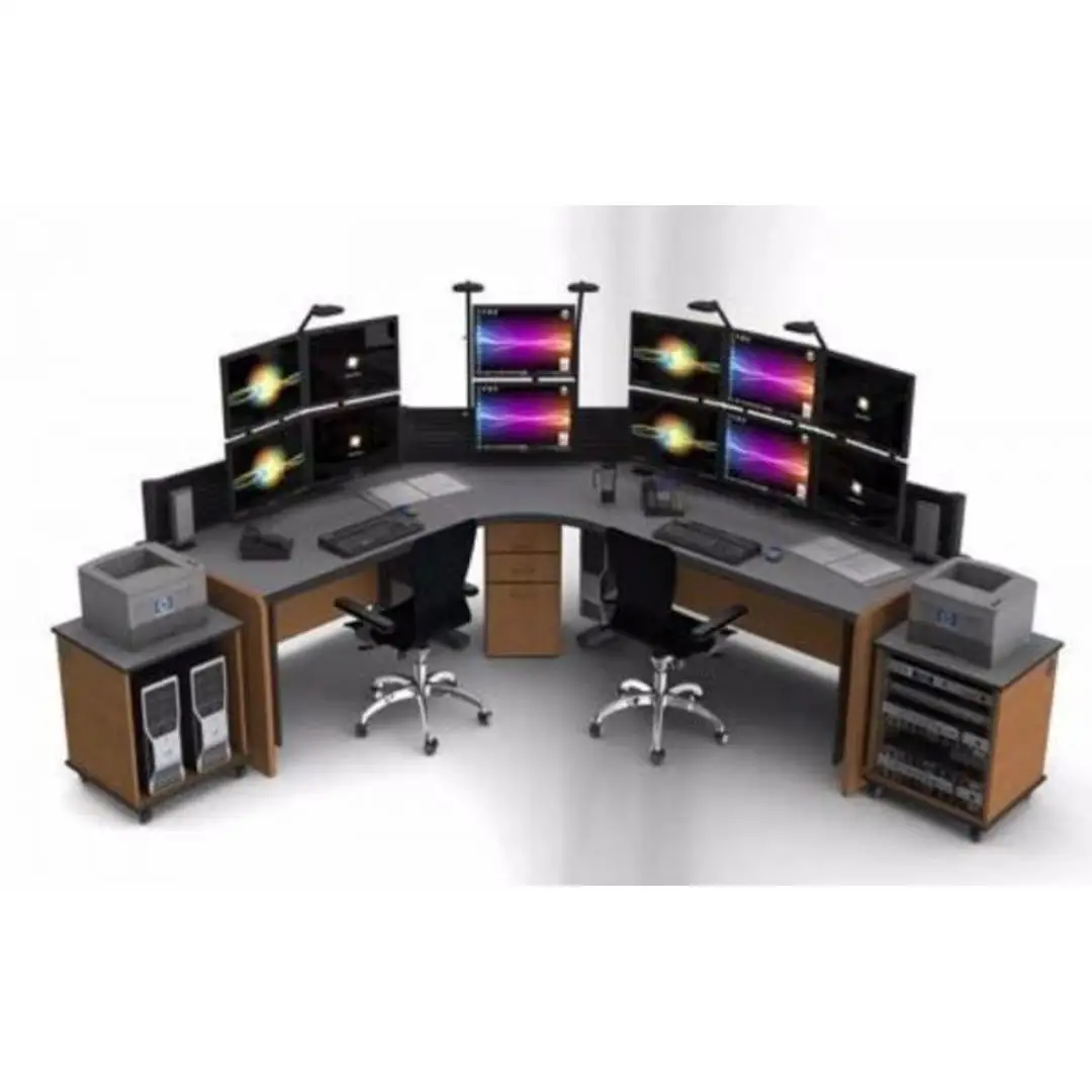 Custom Solutions Control Room Console Desk: Ideal Furniture for Security Monitoring and Broadcast Operations