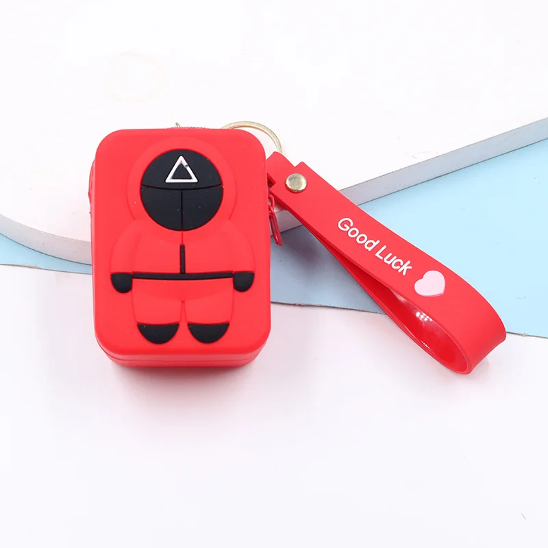 wholesale cheap new design wallet waterproof portable silicone kids children mini cute small fancy bag Squid Game purse