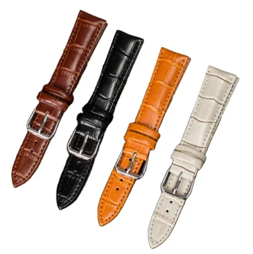 High quality Crocodile Leather genuine leather Watch Accessories Watch Band leather band business watch made in China