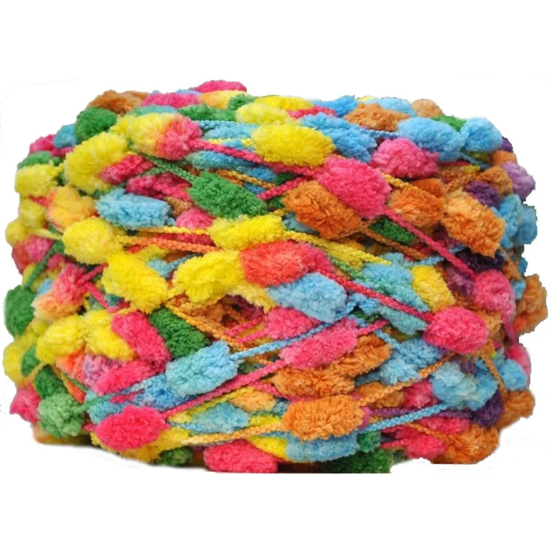 Baby Pom Pom Yarn Polyester Chenille Yarn for Knitting Cushion