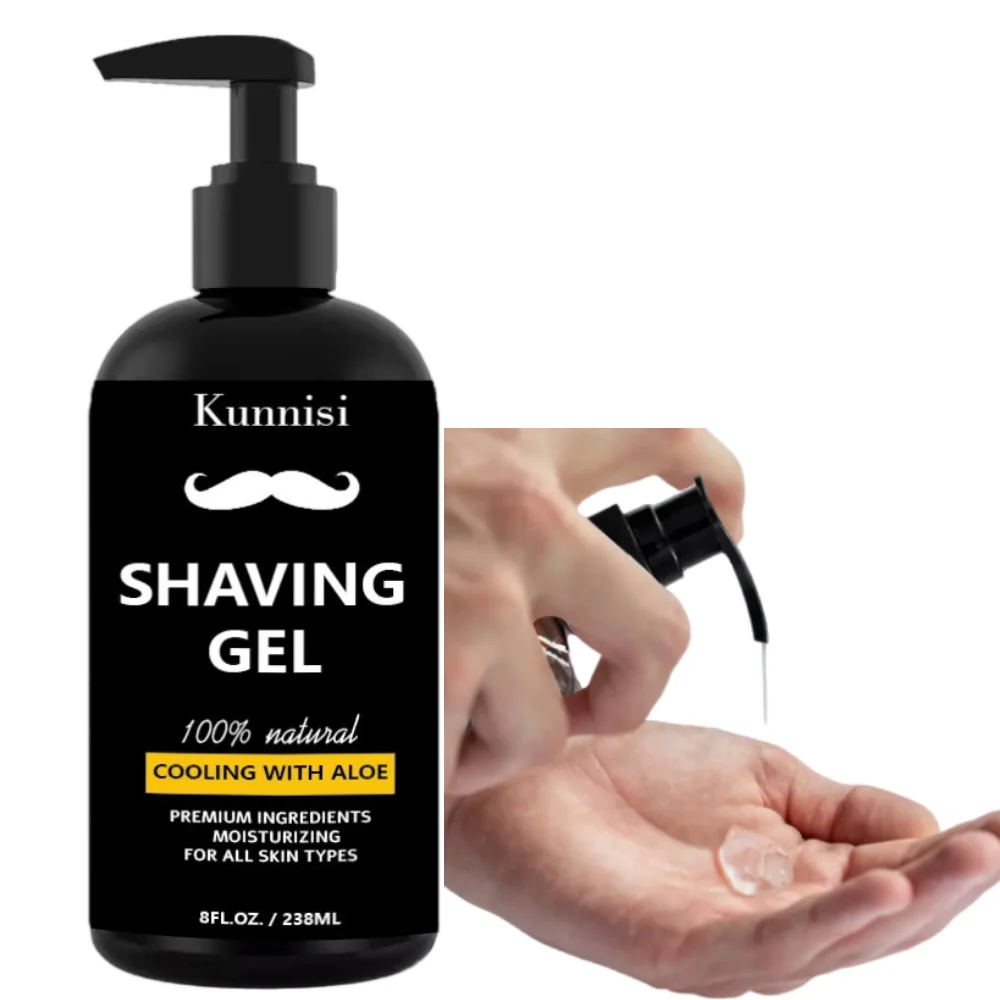 300ml Premium quality clean smooth shave paraben free aloe vera peppermint oil cooling shaving gel