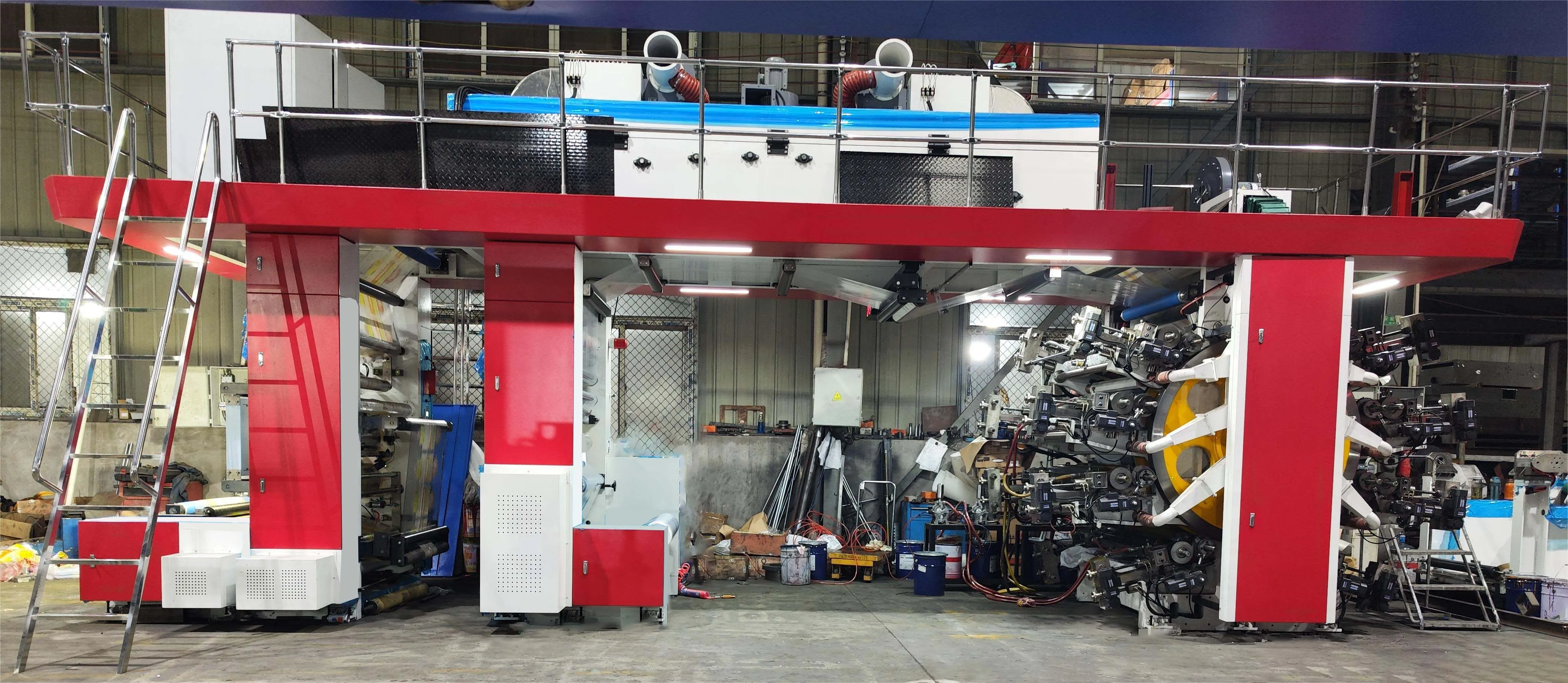 central drum 8 color flexo printing machine Pe / PP / OPP / BOPP /PVC / PET print machine flexo