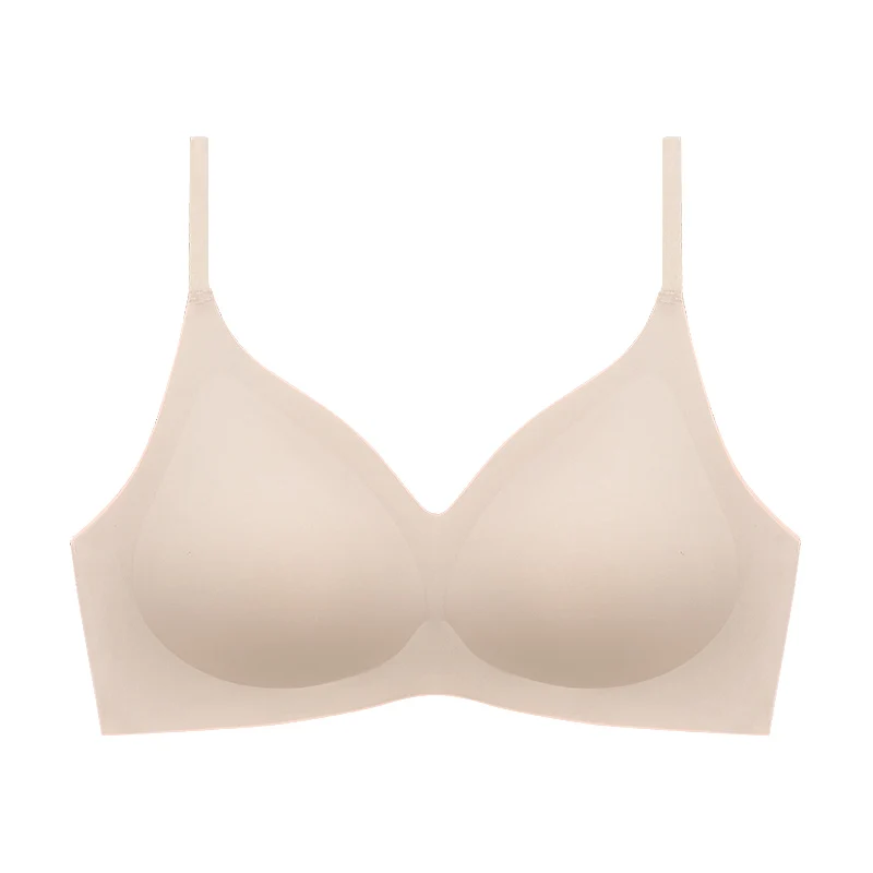 2024 New Japanese Ladies One Piece Seamless Female Bra Plain Double Layered Sports Yoga Bra