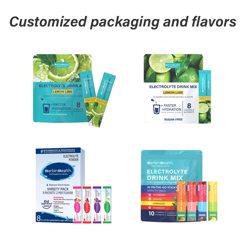 Wholesale Electrolytes Powder Packets Boost Energy Keto friendly Hydration Powder Packet Hydration Supplement Drink