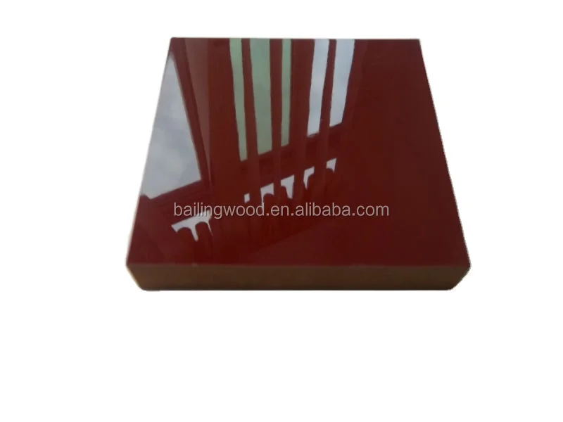 Colorful laminated melamine high glossy UV  MDF board with multiple thickness