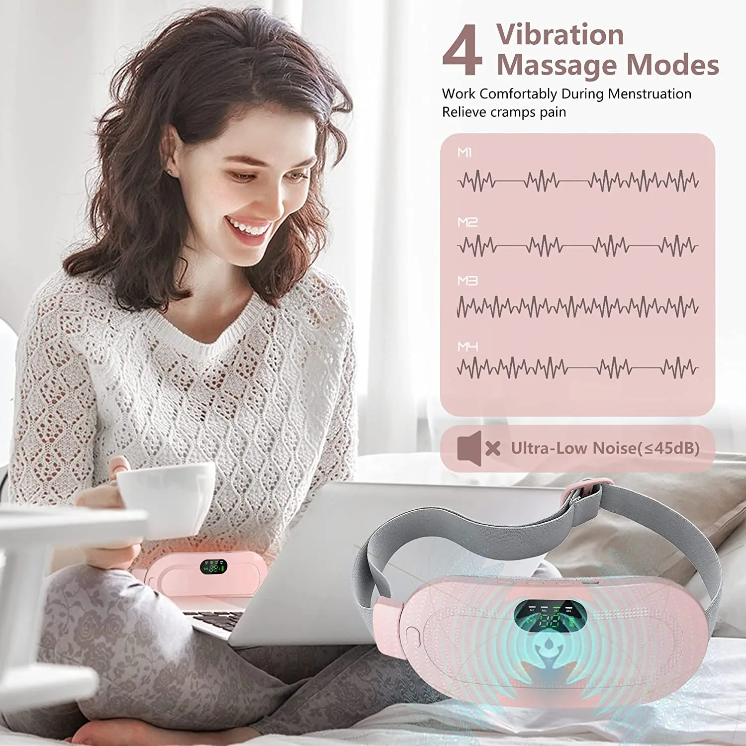 2023 Yunye Cheap Menstrual Cramp Period Heating Pad  Belly Wrap Belt, Pain Relief massager