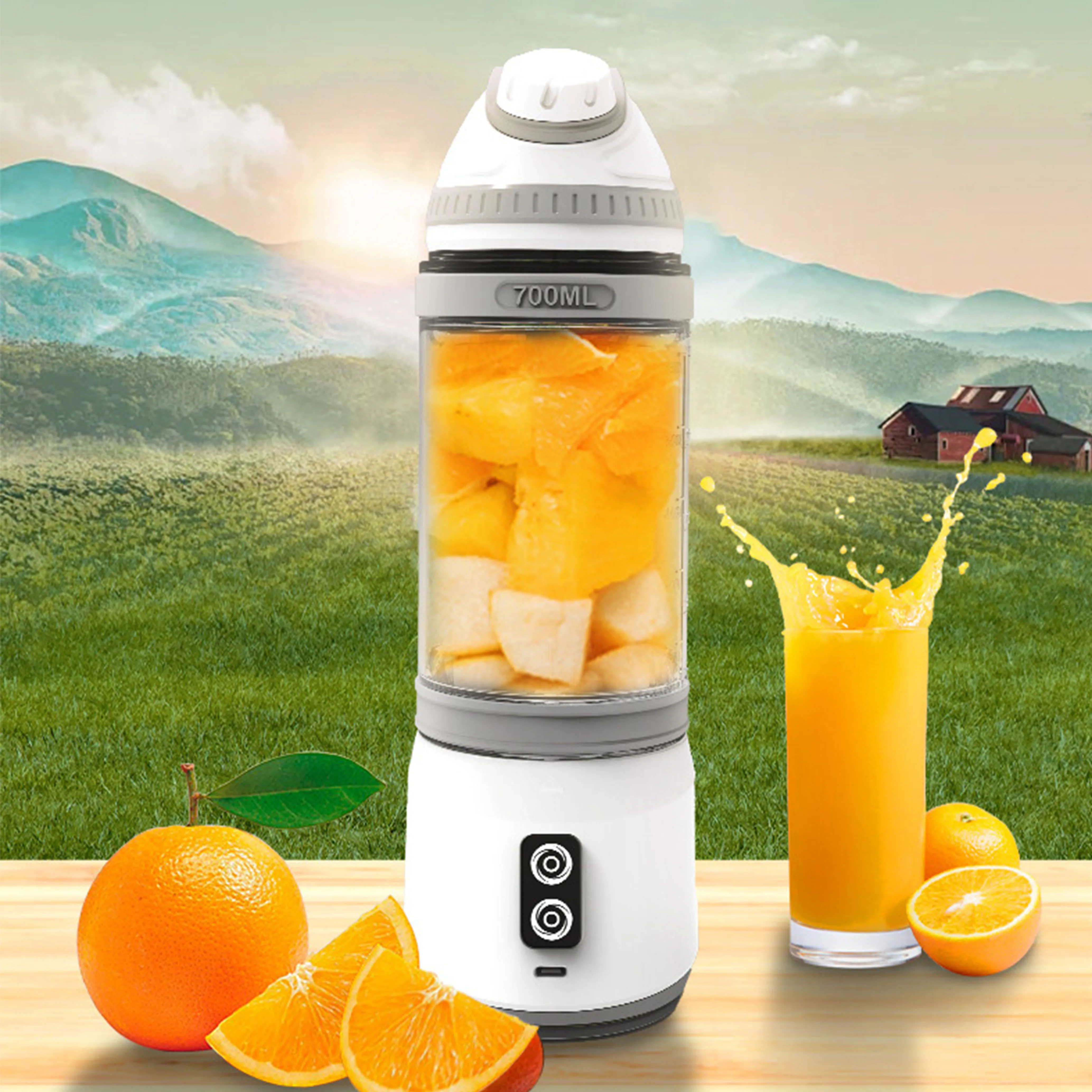 Portable Blender 300W Milkshake & Smoothie 24oz Travel Blender USB Rechargeable Mini Portable Blender Juicing Cup