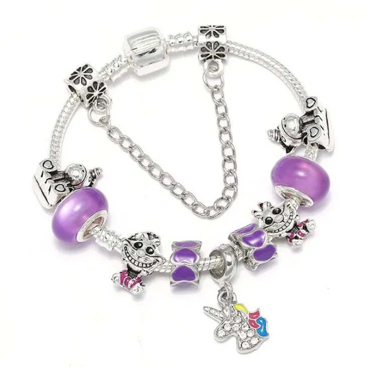Cheap  children cute cat charm bracelets girls unicorn bracelet