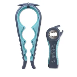 YM Jar Opener 5 in 1 Multi Function Can Opener Bottle Opener Kit with Silicone Handle Easy to Use for Children Elderly