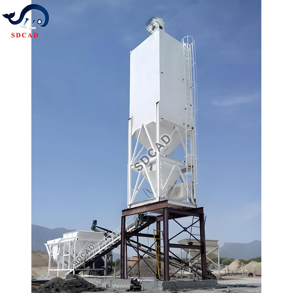 SDCAD brand Professional Construction Machinery 25-240m3/h small mobile ready-mixed concrete mixing plant