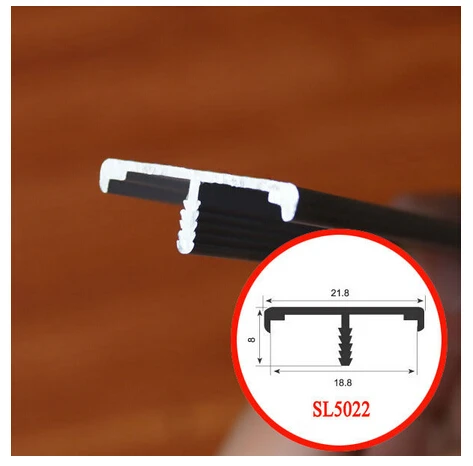 Aluminum Cabinet Door Frame Edge Banding T Profiles/ Trims for MDF