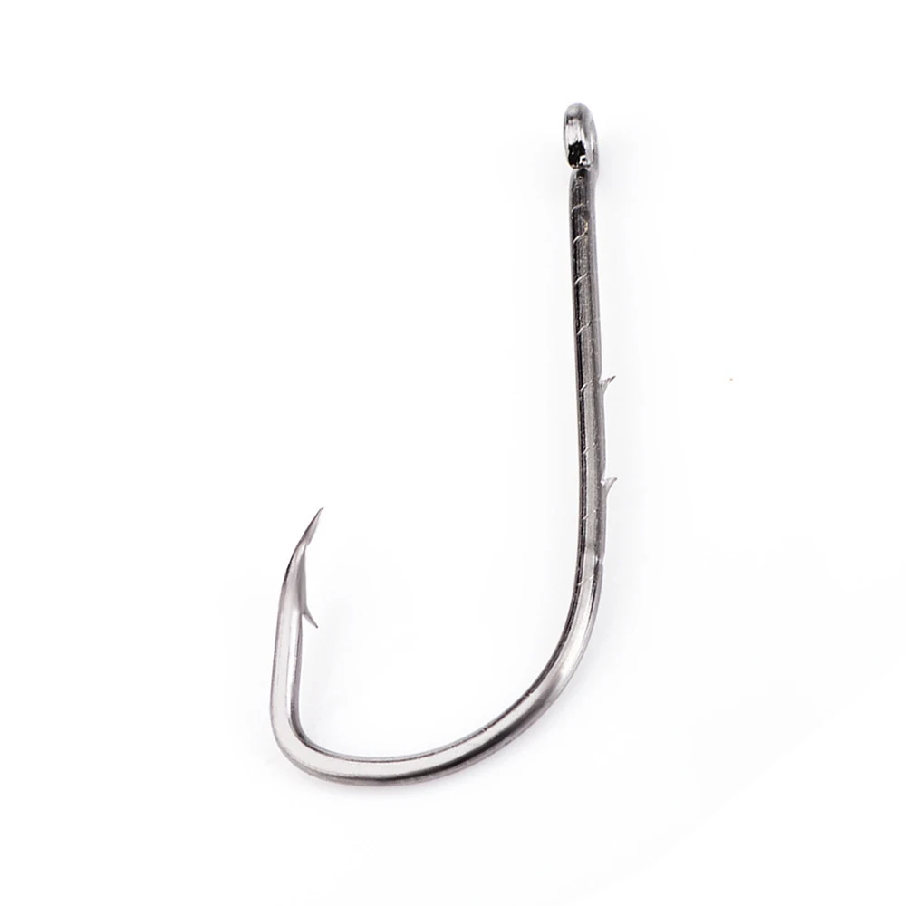WFK01 Fishing Hook Long Handle Sea Hook With Loop With Barb Hook Catfish 100pcs/bag