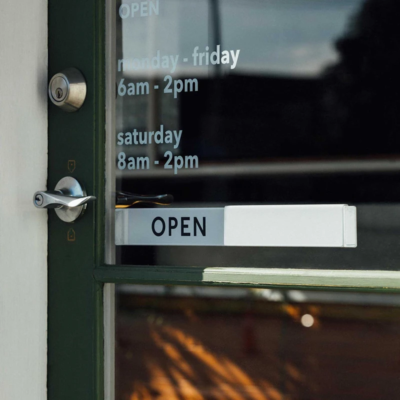 Open Store Business Hours Board Stylish Restaurant Window Listing Popularins Prompt Notification Personalized Advertising Board