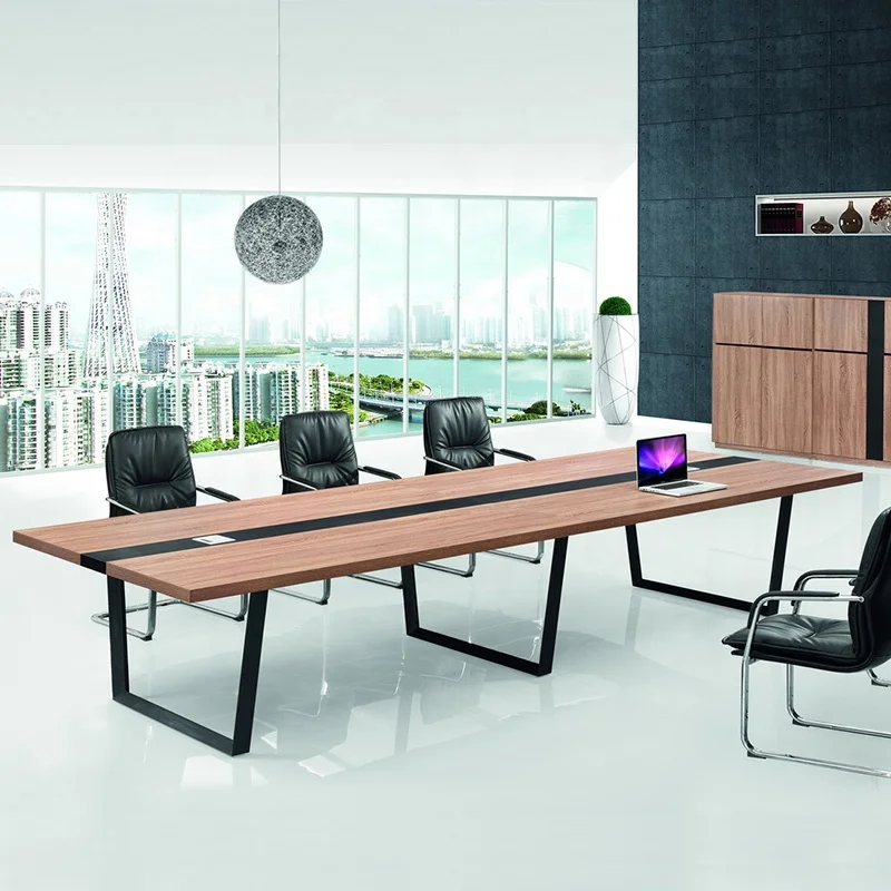 Офисная мебель со стальными ножками простой элегантный дизайн на 10 персон офисный стол для собраний и конференций