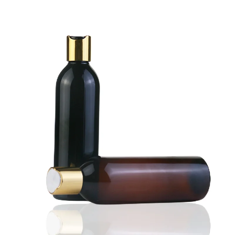 PET Plastic Lotion Bottles 200ML 250ML 300ML 500ML Black Cosmetic Body Wash Shampoo Shower Gel Refillable Bottle with Disc Cap