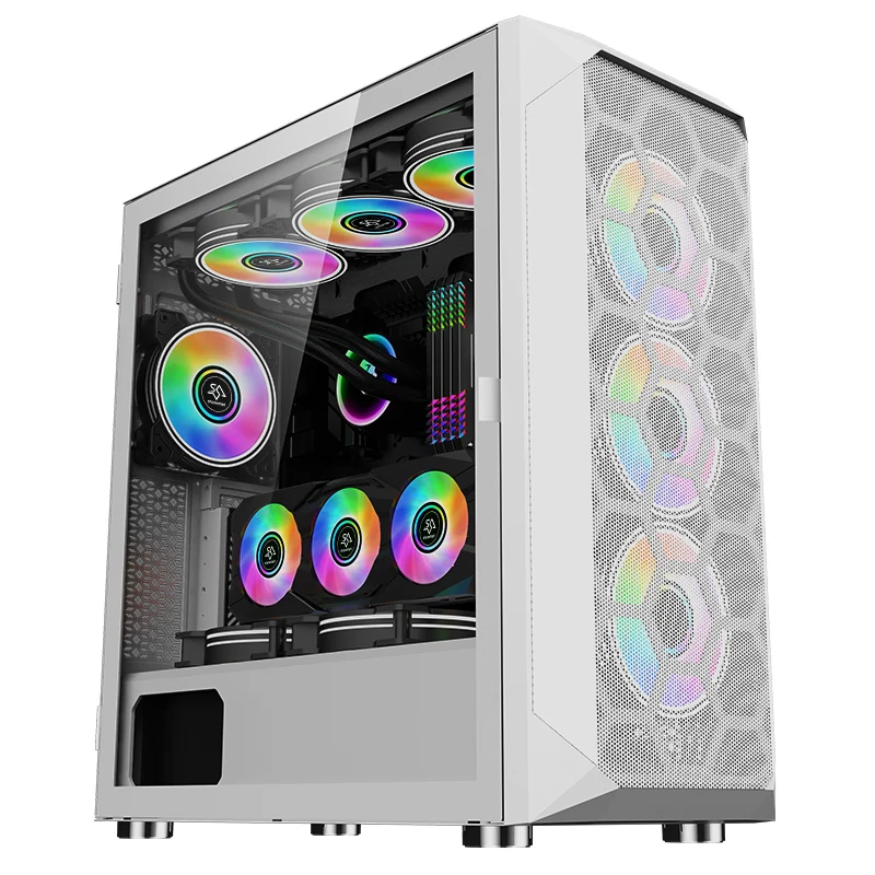SNOWMAN hot sale ATX Gaming Pc Case with Cooler Fan Casing Pc Cabinet MATX ATX Computer Cases Towers Case with RGB fan for gamer