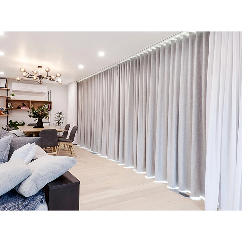Customized High Quality Ripple Fold Type Blackout Hotel Drapes Pinch Pleated Fire Proof Curtain For The living Room