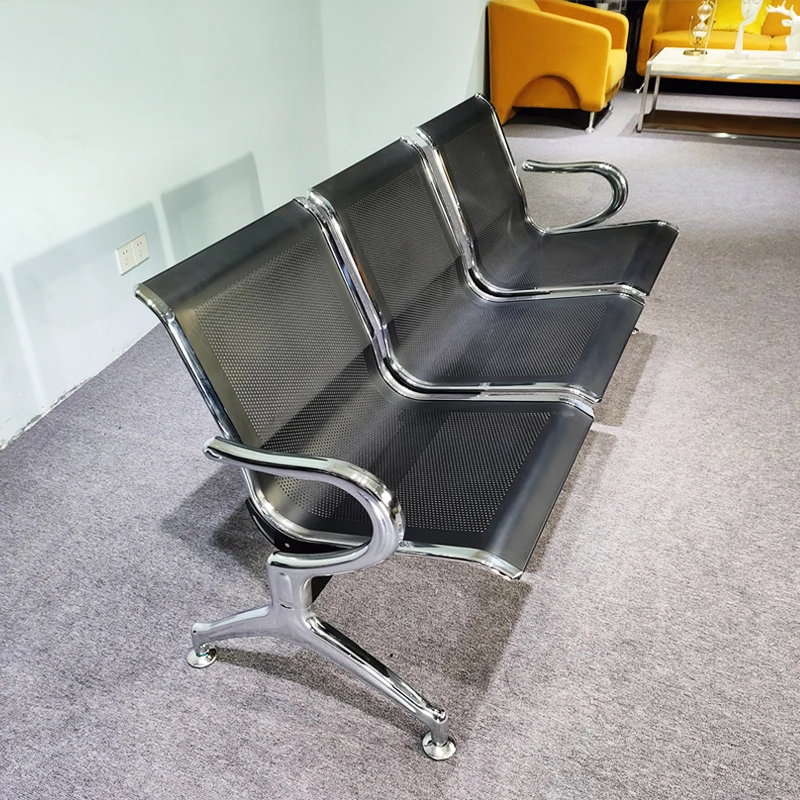 Modern Airport Conference Room Bench Triangle Chair Stainless Steel Living Room Hotel Salon Bank Public Patient Waiting Elegant