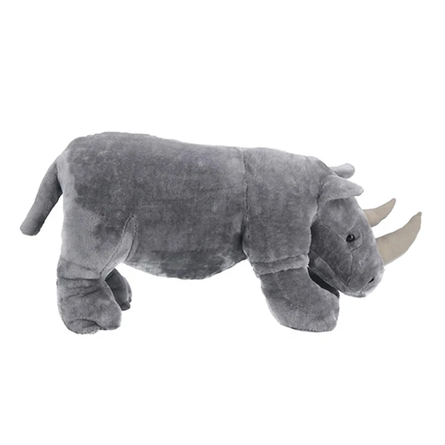 Wholesale Stuff  Free Sample Rhino Red Green Stuffed Wild Shape Toys Magnet Lifelike Grey Plush Gray Giant Blue Animal Rhinocero