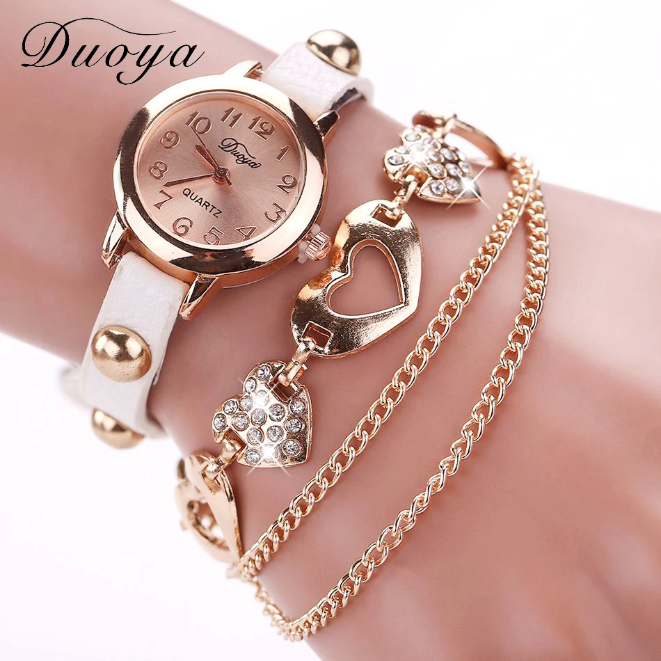 
Duoya Brand Crystal Round Dial Luxury Wrist Watch For Women Dress Ladies Casual Women Bracelet Watch 