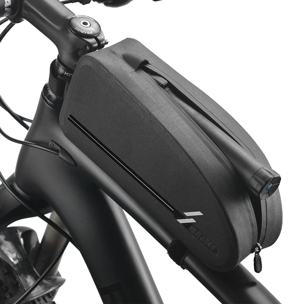 ASRQGOAL Big Storage Triangle Dry Front Pocket, Bicycle Top Front Tube Frame Bike Water Resistance, Cycling Bike Bag Front Fork