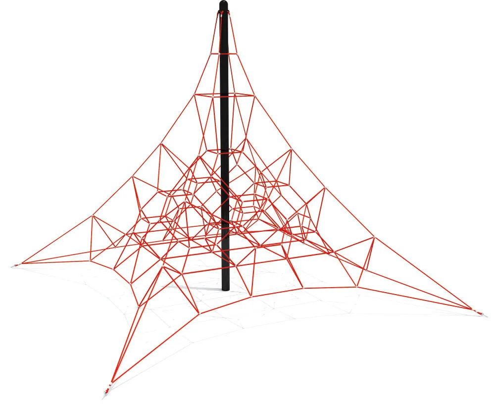 Safety Construction Bridge Tunnel Swing Reinced Jungle Pyramid Tower Outdoor Rope Climb Net Playground For Child