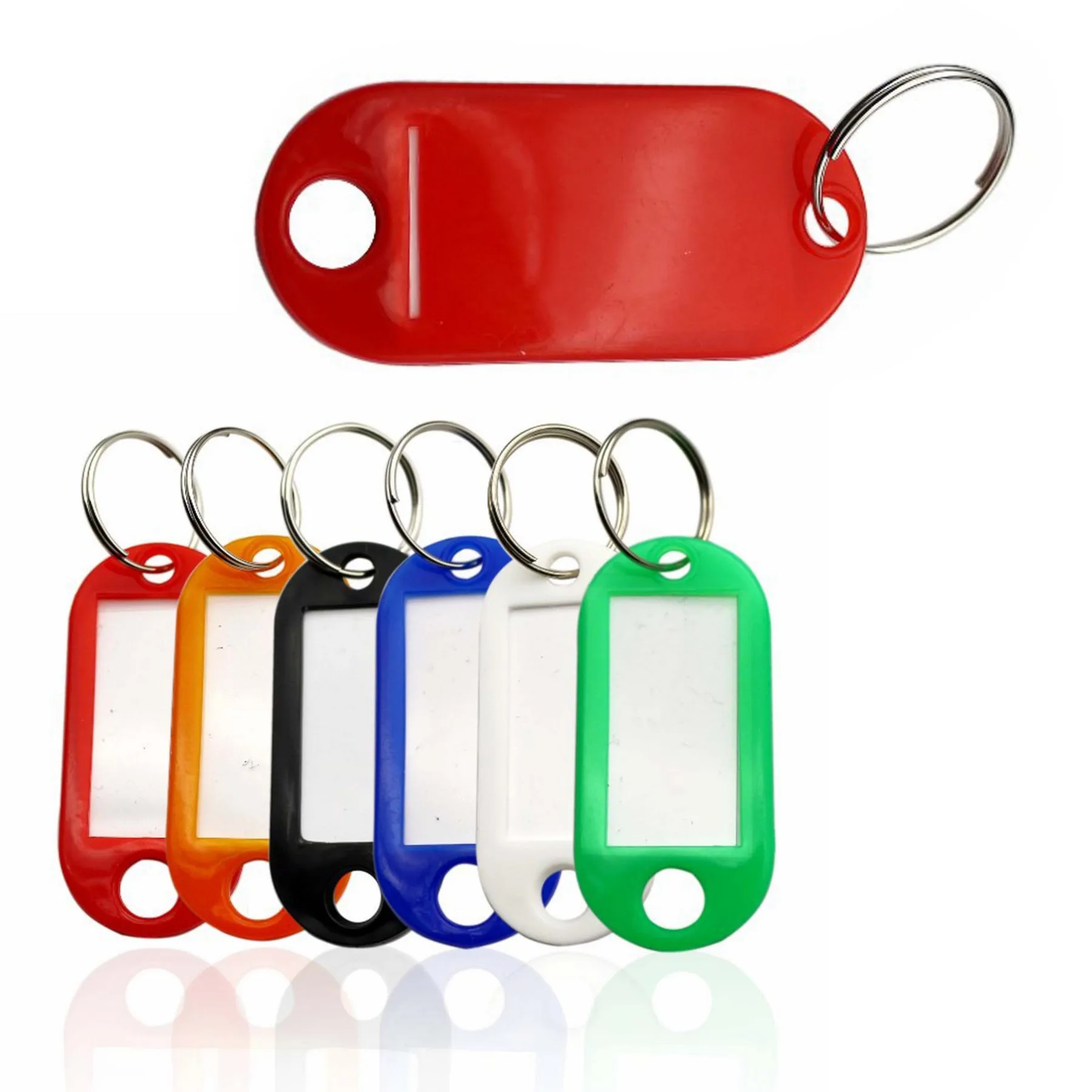 Hot Sale Plastic Key Tags with Split Ring And Label Window