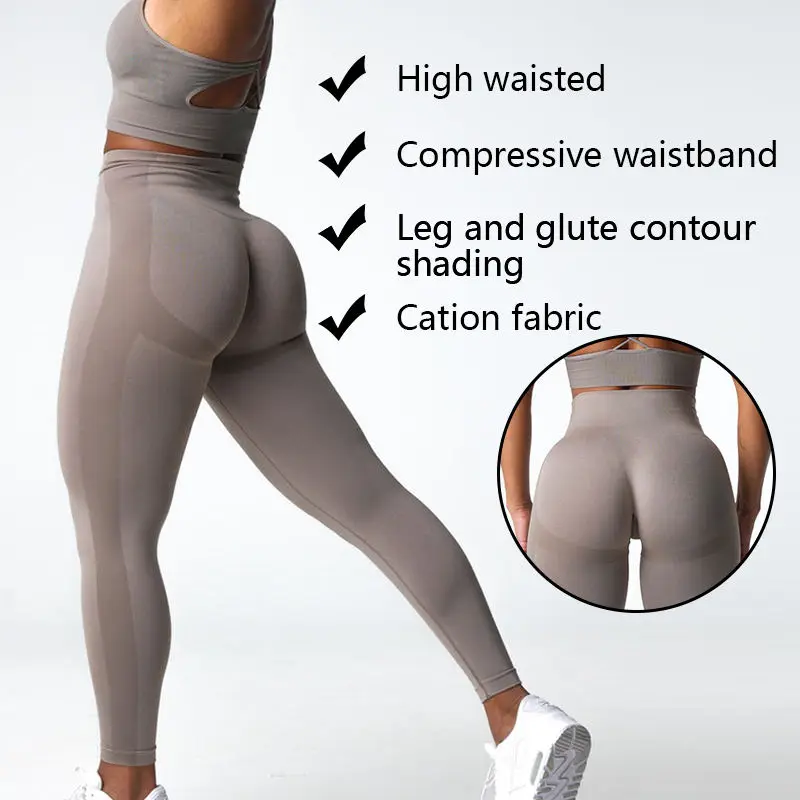 Q051C High Waist Workout Leggings Sport Pants Women Fitness Gym Seamless Yoga Leggings For Women
