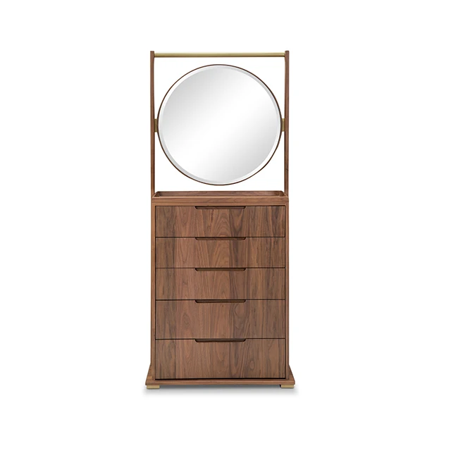 Домашняя мебель, комод из массива дерева с 5 ящиками и зеркалами, Высокий Комод