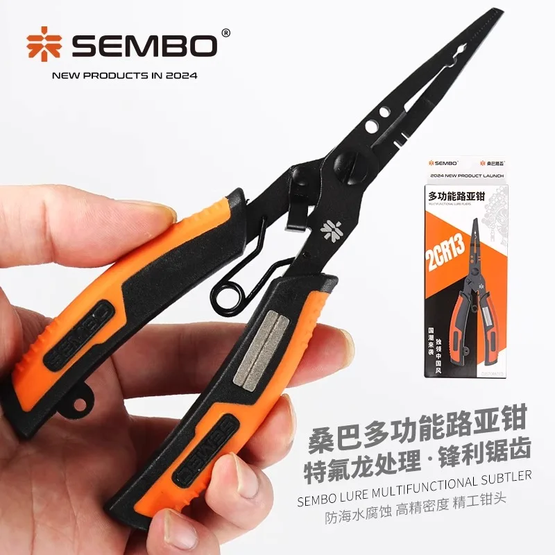 SEMBOLURE Saltwater Resistant Braid Line Cutters Aluminum Fishing Pliers Free Nylon Sheath with Belt Loop Hook Remover