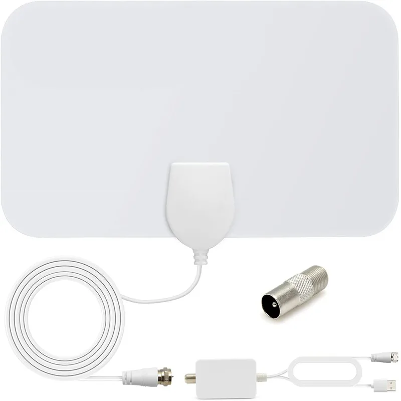 Indoor TV Aerial, Digital HDTV Antenna 4K 1080P HD FM VHF UHF Window Aerial for Local Channels Support ALL Television Antenna