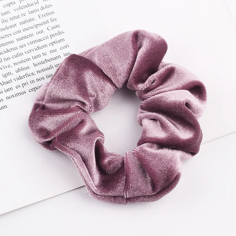 Fashion hair ring 46 Color velvet large hair Scrunchie Elastic Hair Band for women