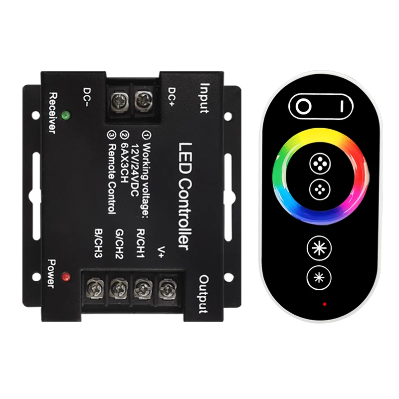 DC12V 24V 18A беспроводной цветной светодиод с сенсорным регулятором затемнения RGB свет роста RF светодиодный контроллером